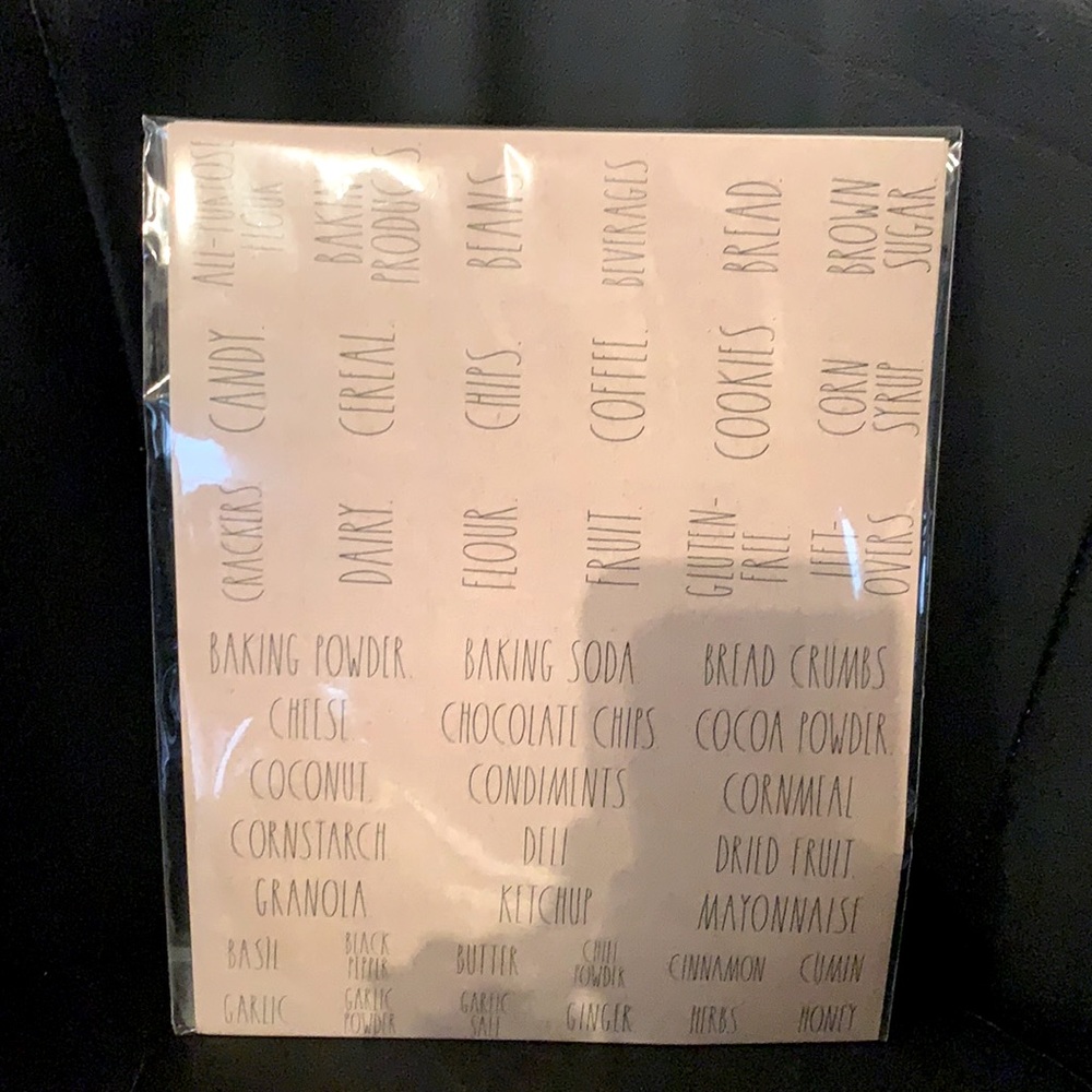 Rae Dunn organizing labels